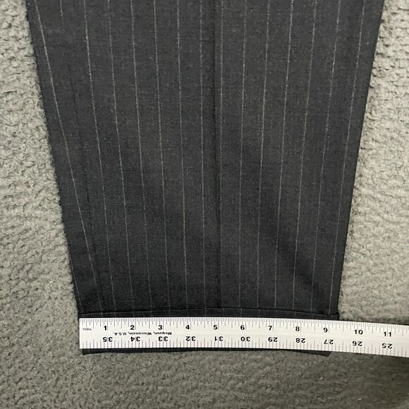 Brooks Brothers Pants Mens 34x30 Gray Striped Classic Fit Dress Slacks Wool - Picture 10 of 11
